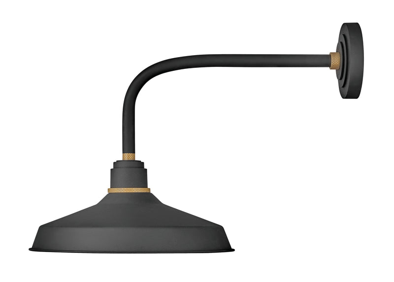 Foundry Classic Medium Straight Arm Barn Light in Textured Black