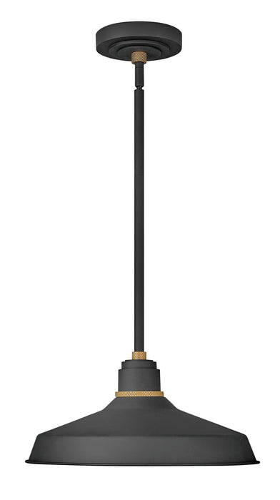 Foundry Classic LED Convertible Pendant Barn Light in Textured Black