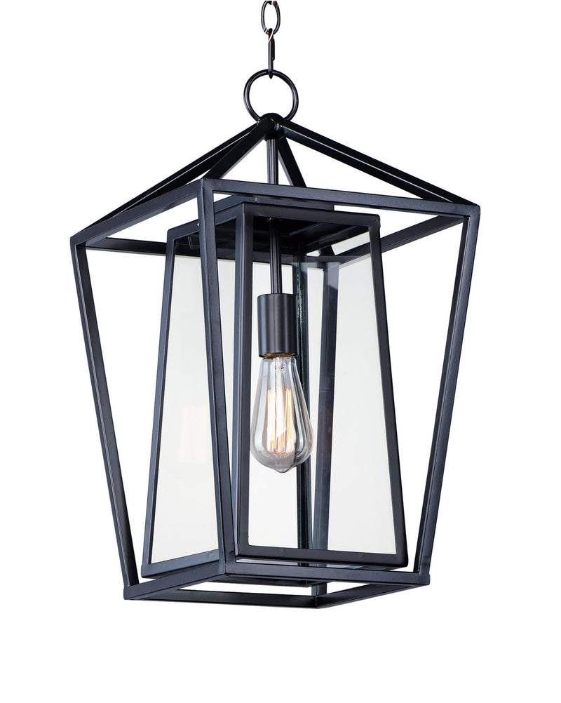 Artisan One Light Outdoor Hanging Lantern in Black