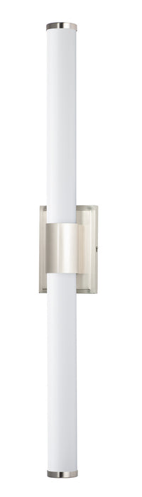 Optic LED Bath Vanity in Satin Nickel