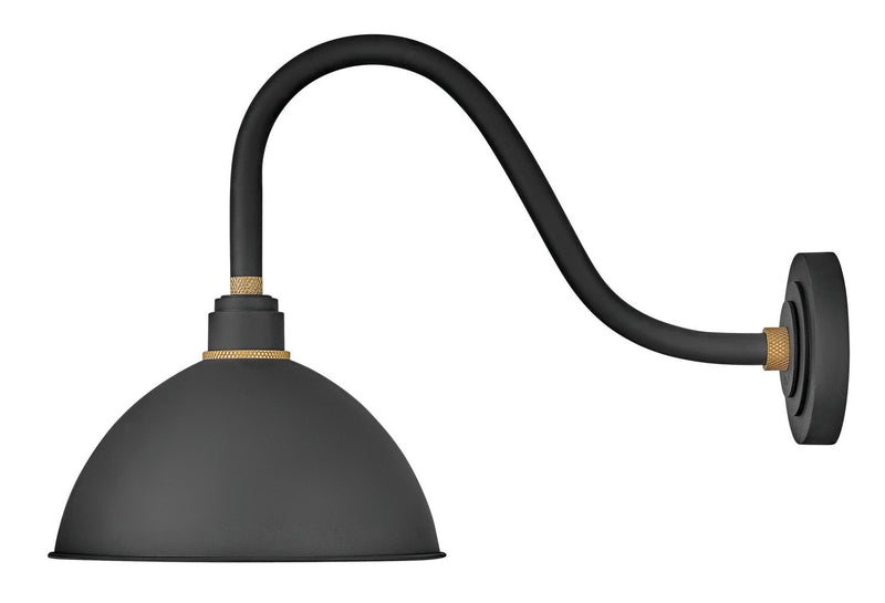 Foundry Dome Medium 24" Arm Outdoor Wall Sconce in Textured Black