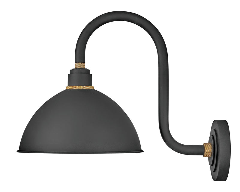 Foudnry Dome Small Tall Gooseneck Barn Light in Textured Black
