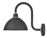 Foudnry Dome Small Tall Gooseneck Barn Light in Textured Black