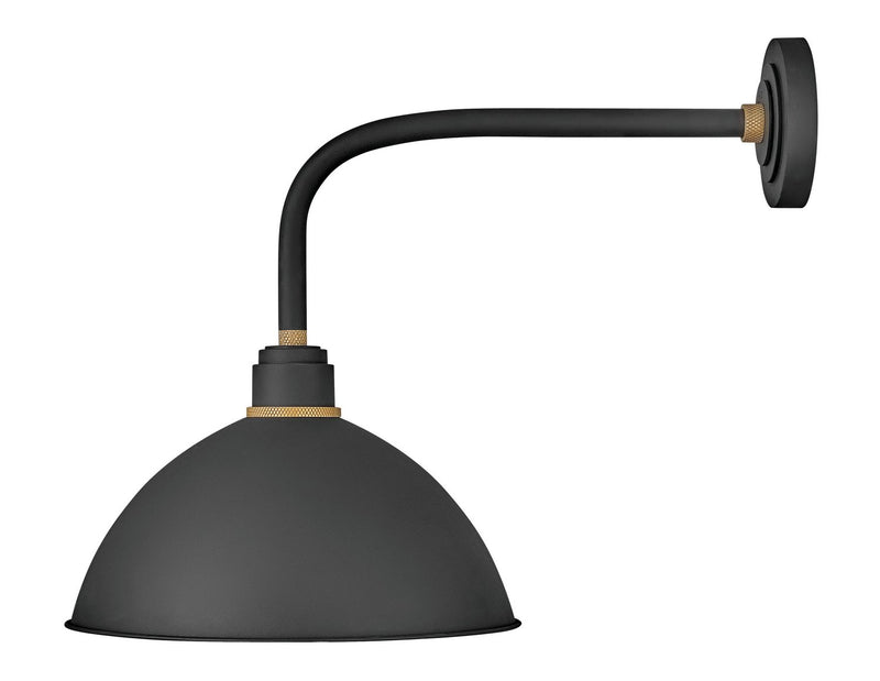 Foundry Dome Large 25.75" Arm Outdoor Wall Sconce in Textured Black