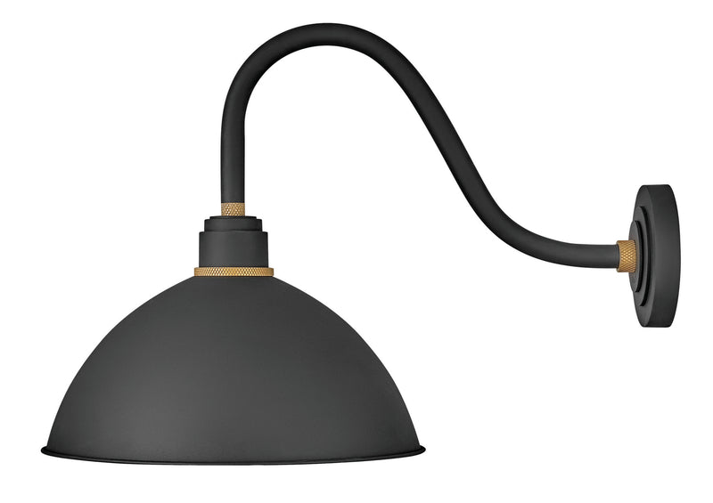 Foundry Dome Medium Gooseneck Barn Light in Textured Black