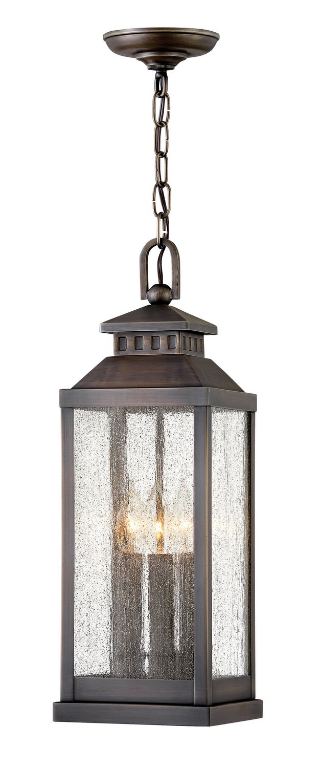 Revere 2-Light Outdoor Hanging Lantern in Blackened Brass