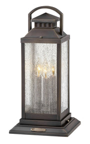 Revere 3-Light Outdoor Pier Mount Light in Blackened Brass