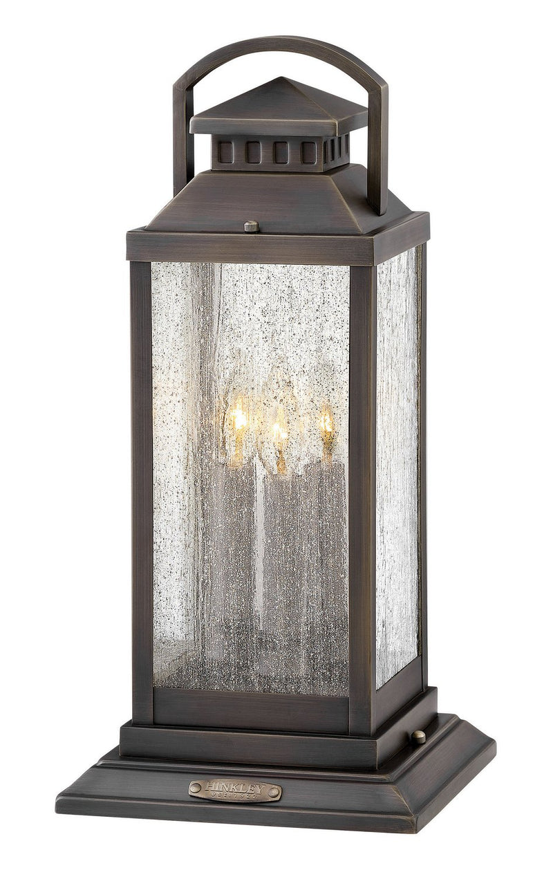 Revere 3-Light Outdoor Pier Mount Light in Blackened Brass