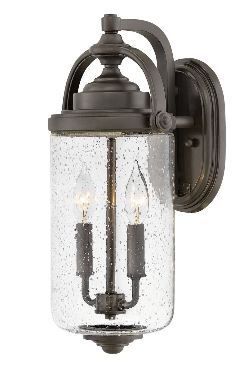 Willoughby Medium 2-Light Outdoor Wall Lantern in Oil Rubbed Bronze