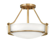 Hathaway 3-Light Semi-Flush Mount in Heritage Brass