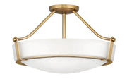 Hathaway 4-Light Semi-Flush Mount in Heritage Brass