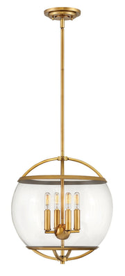 Calvin 4-Light Pendant in Heritage Brass