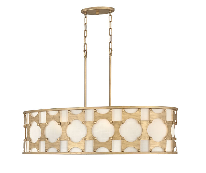 Carter 6-Light Linear Pendant in Burnished Gold