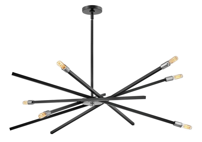 Archer 43" 6-Light Chandelier in Satin Black