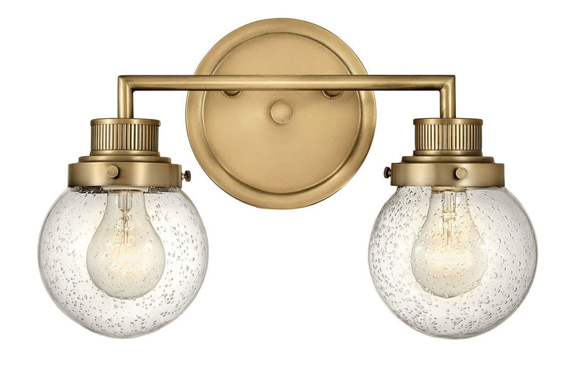 Poppy 2-Light Bath Vanity Light in Heritage Brass