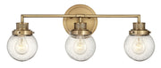 Poppy 3-Light Bath Vanity Light in Heritage Brass