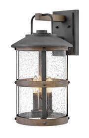 Lakehouse Large 3-Light Outdoor Wall Lantern in Aged Zinc