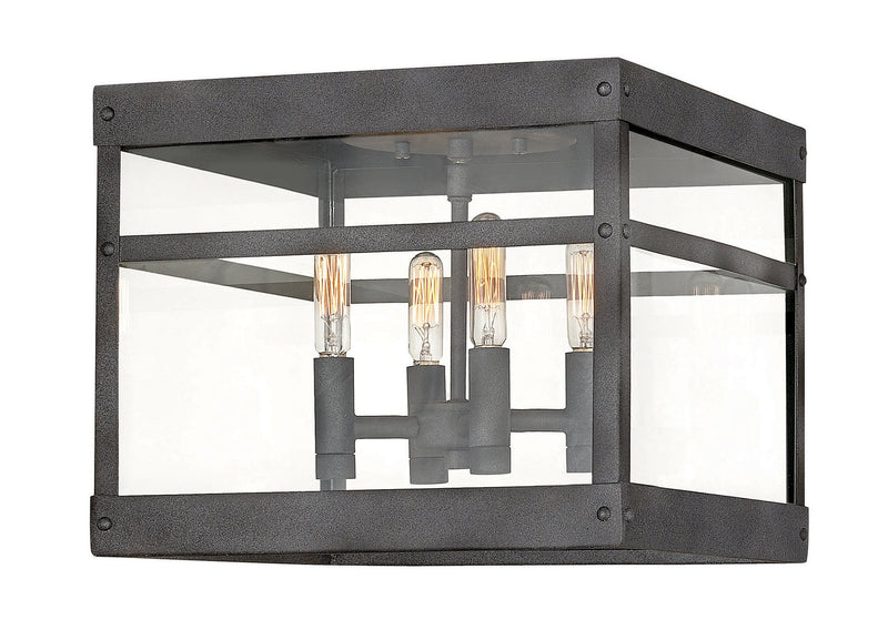 Porter 4-Light Outdoor Flush Mount in Aged Zinc