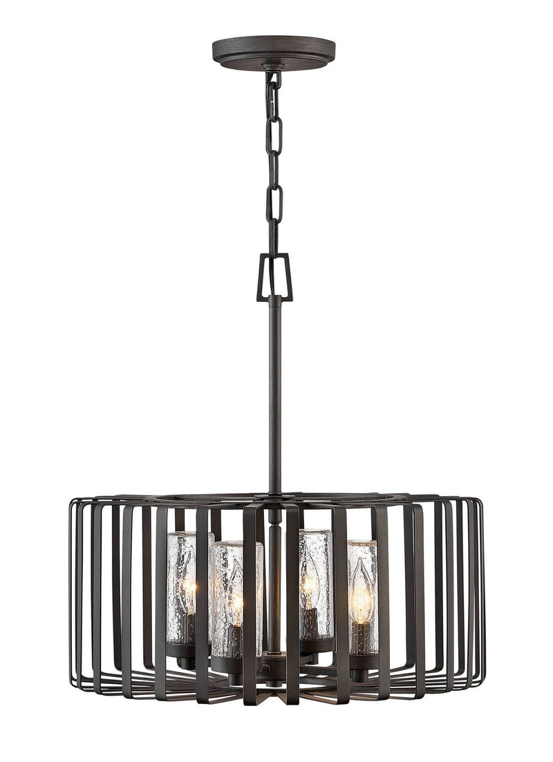 Reid 4-Light Outdoor Chandelier in Brushed Graphite