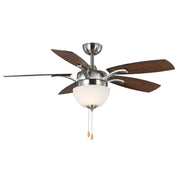 Olson 5-Blade 52" Ceiling Fan with Light Kit in Brushed Nickel