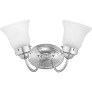 Fluted Glass-Etched Two Light Bath Bracket in Polished Chrome