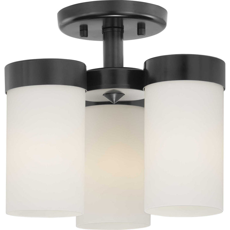 Elevate 3-Light Semi-Flush Mount in Black