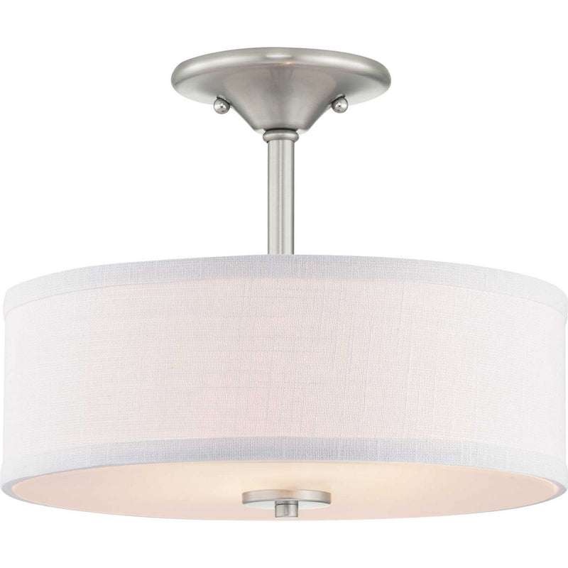 Inspire Two Light Semi-Flush Mount in Brushed Nickel