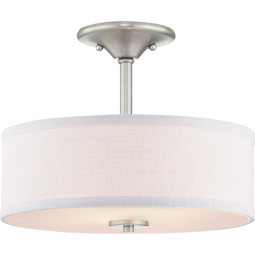 Inspire Two Light Semi-Flush Mount in Brushed Nickel
