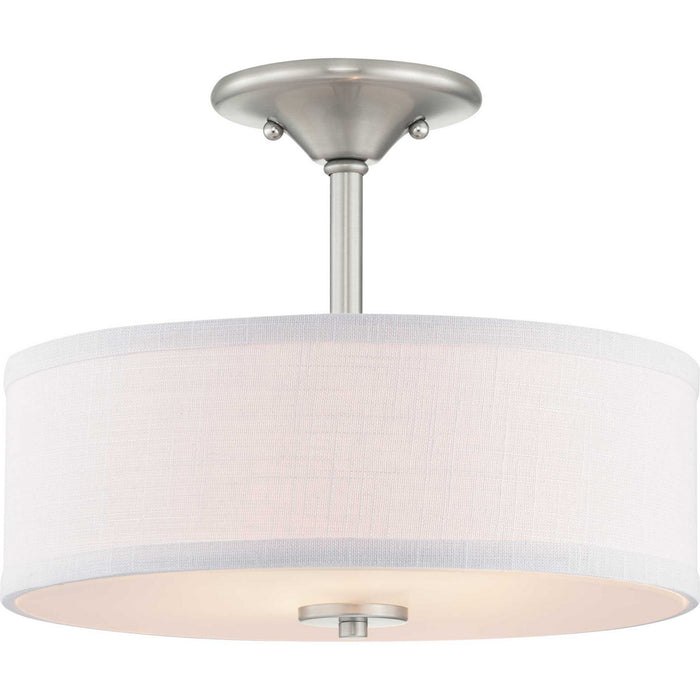 Inspire Two Light Semi-Flush Mount in Brushed Nickel