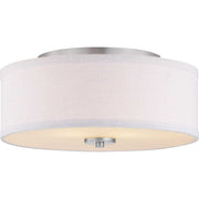 Inspire 2-Light Summer Linen Flush Mount in Brushed Nickel