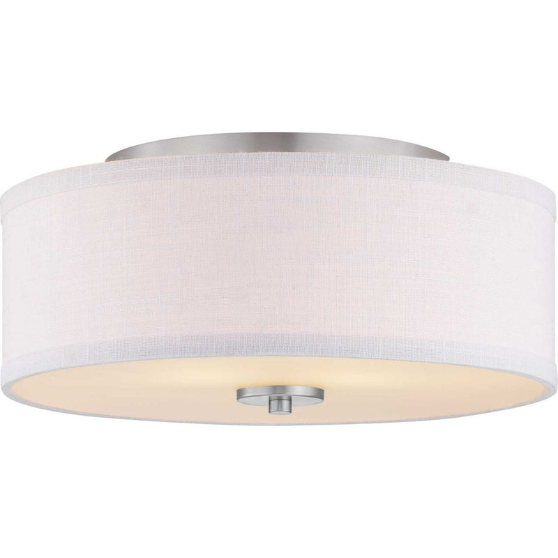 Inspire 2-Light Summer Linen Flush Mount in Brushed Nickel