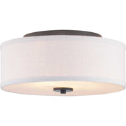 Inspire 2-Light Summer Linen Flush Mount in Graphite