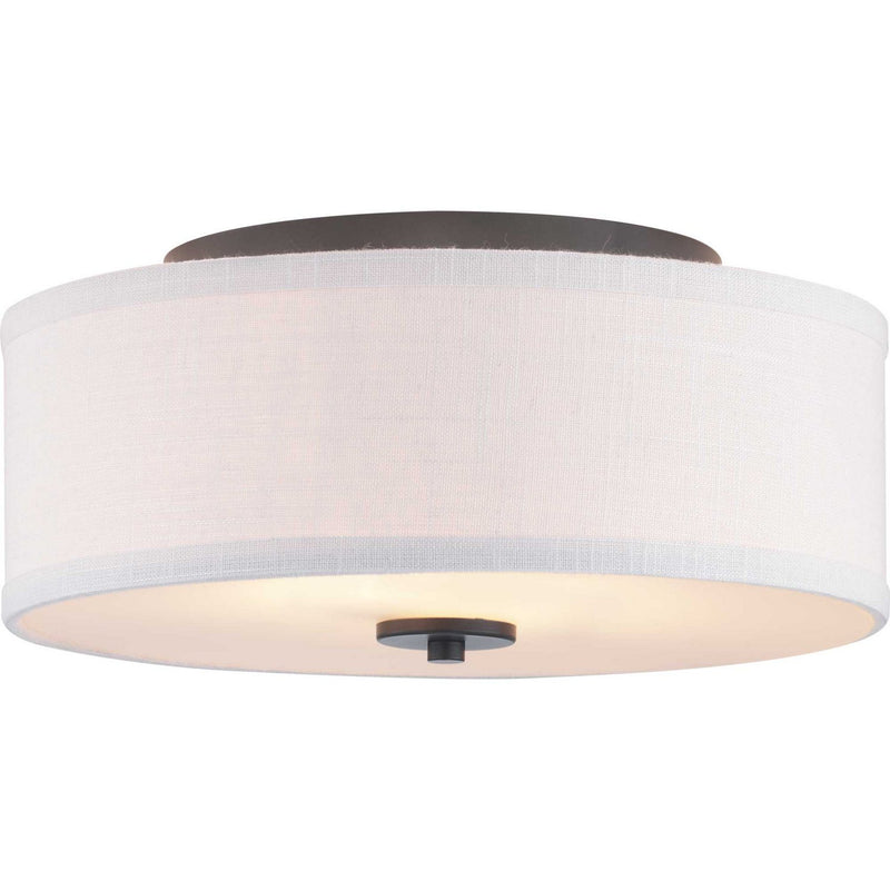 Inspire 2-Light Summer Linen Flush Mount in Graphite