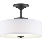 Inspire LED Summer Linen Semi-Flush Mount in Graphite