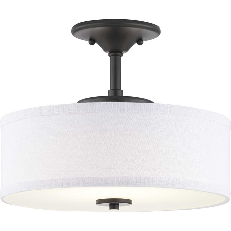 Inspire LED Summer Linen Semi-Flush Mount in Graphite