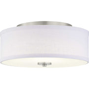 Inspire LED Summer Linen Flush Mount in Brushed Nickel