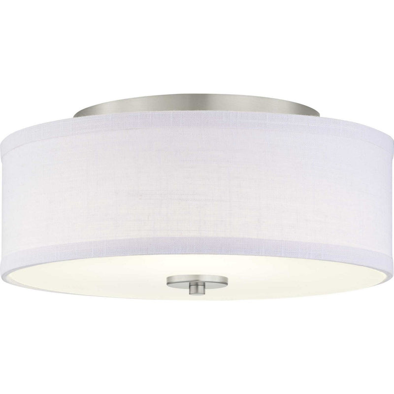 Inspire LED Summer Linen Flush Mount in Brushed Nickel
