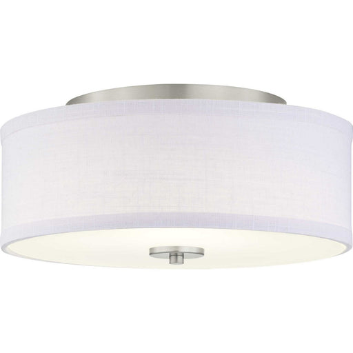 Inspire LED Summer Linen Flush Mount in Brushed Nickel