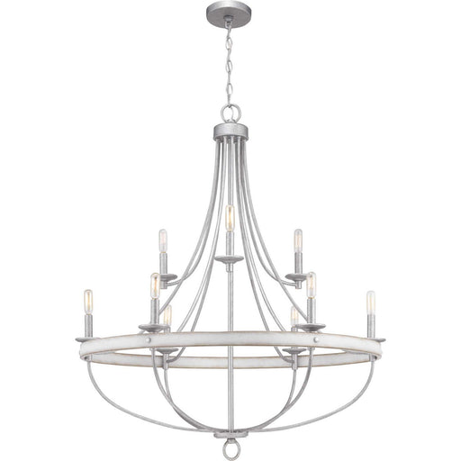 Gulliver Nine Light Chandelier in Galvanized Finish