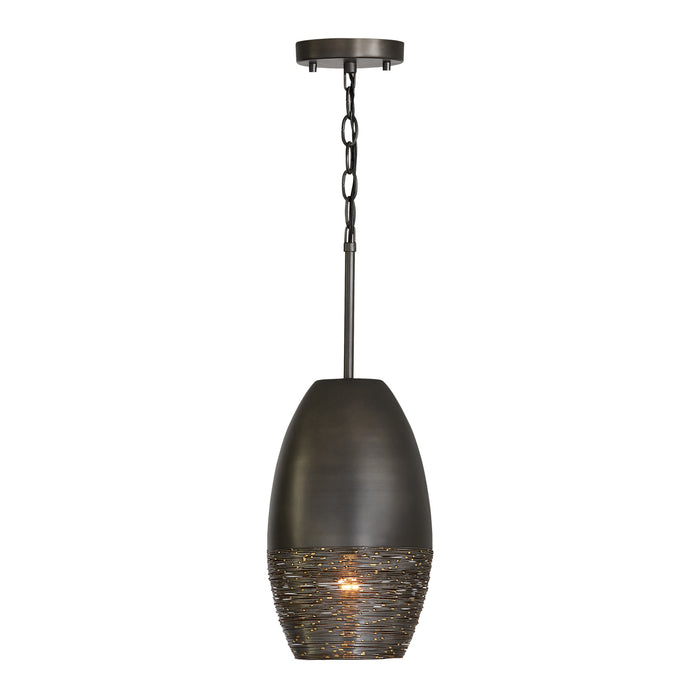 Sana 1 Light Pendant in Grey Iron