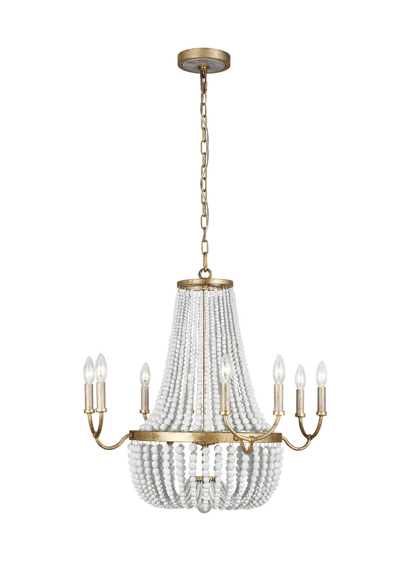Marielle Eight Light Chandelier in Antique Gild