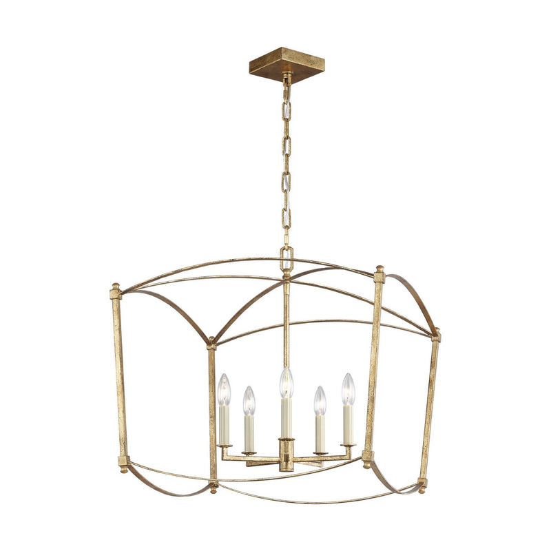 Thayer 23" 5-Light Chandelier in Antique Gild