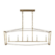 Thayer 5-Light Linear Pendant in Antique Gild