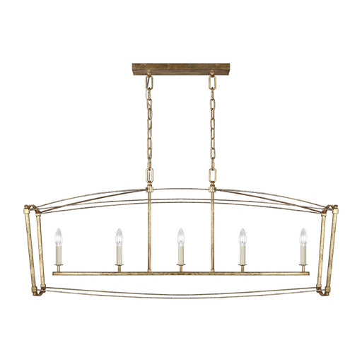 Thayer 5-Light Linear Pendant in Antique Gild