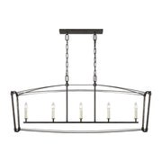 Thayer 5-Light Linear Pendant in Smith Steel