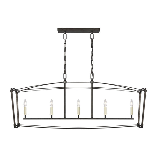 Thayer 5-Light Linear Pendant in Smith Steel