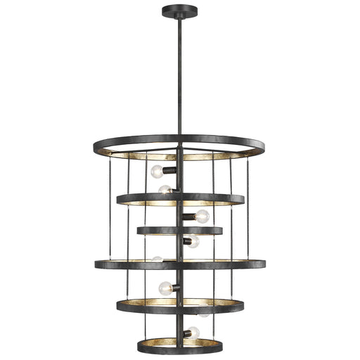 Celeste Eight Light Chandelier in Aged Iron