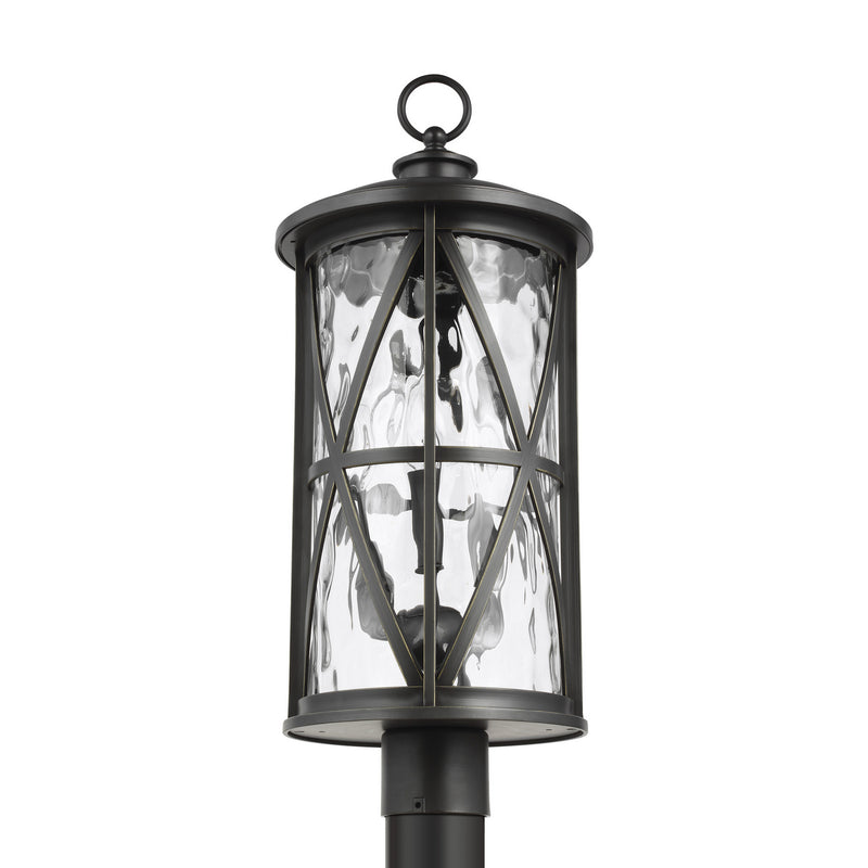 Millbrooke Three Light Outdoor Post Lantern in Antique Bronze