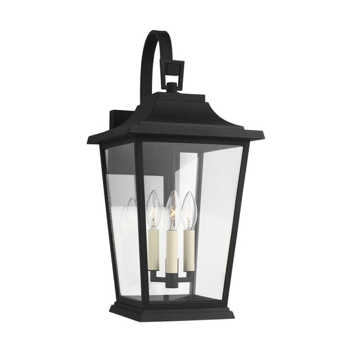 Warren Medium 3-Light Outdoor Wall Lantern in Textured Black