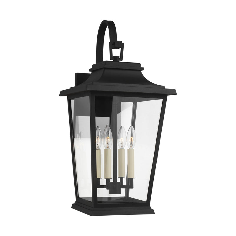 Warren Large 4-Light Outdoor Wall Lantern in Textured Black